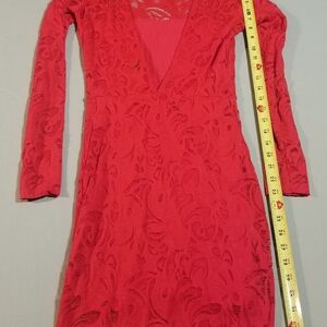 Forever 21 Red 3/4 Sleeved Women's Size Small Dress